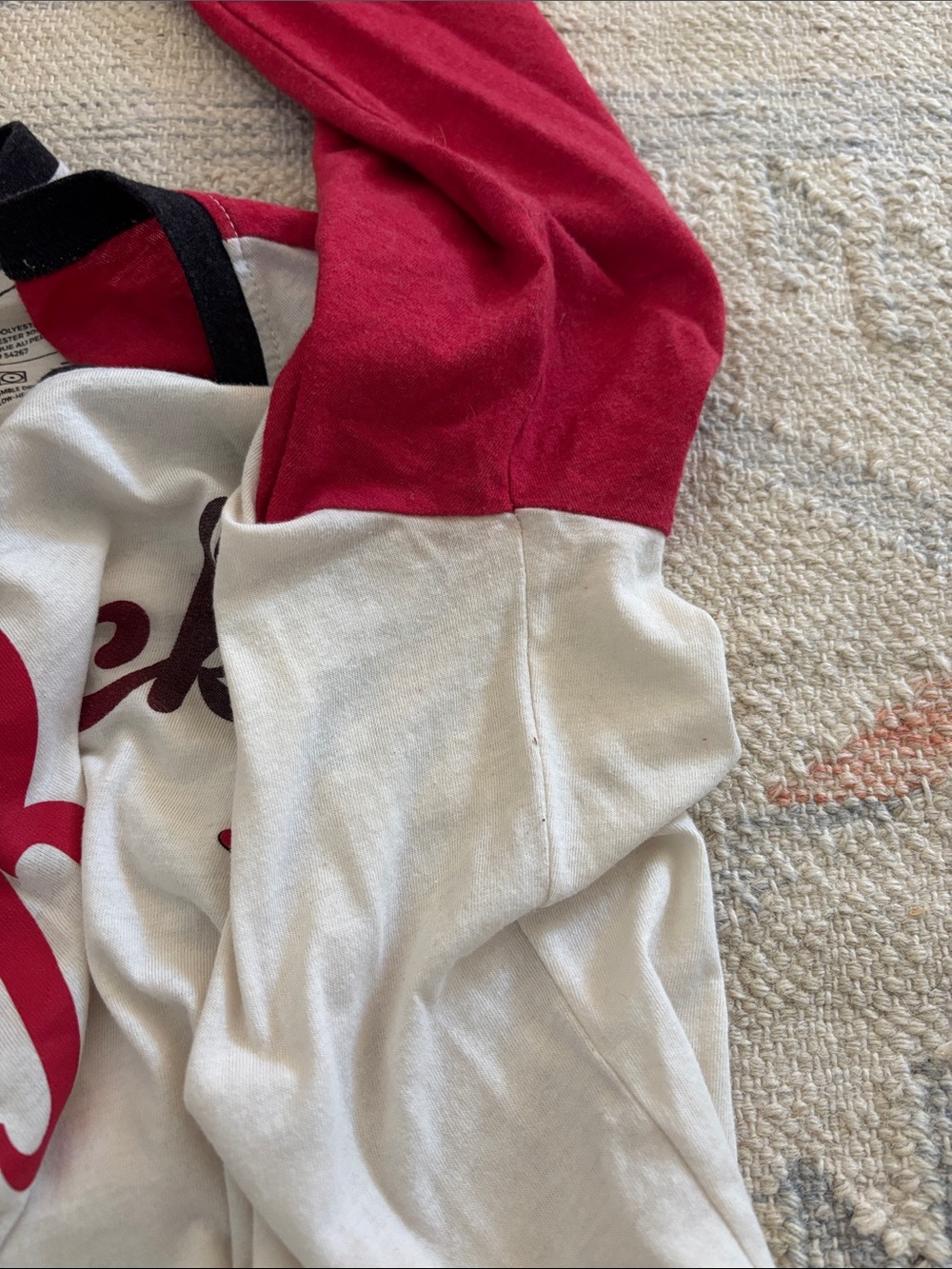 '47 Brand Houston Rockets Cream White and Red Raglan Tee - Picture 8 of 8